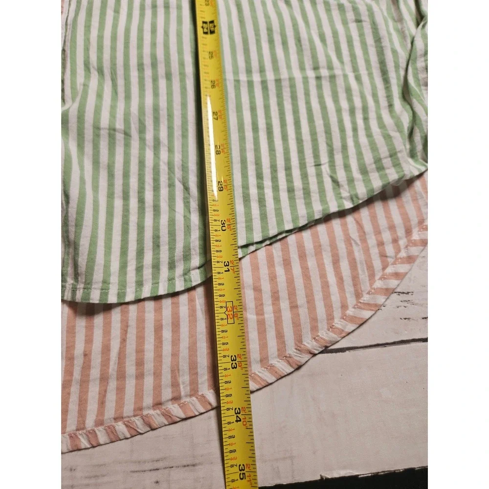 Aerie Womens Large Colorblock Striped Button Down Shirt Oversized Pastel Coastal - Picture 5 of 7
